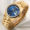 Rolex Day-Date 18238 18K Yellow Gold Blue Jubilee Dial Second Hand Watch Collectors 3