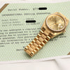 Rolex Day-Date 18248 18K Yellow Gold Champagne Diamond Dial Bark Bezel & Bracelet Second Hand Watch Collectors 12