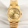 Rolex Day-Date 18248 18K Yellow Gold Champagne Diamond Dial Bark Bezel & Bracelet Second Hand Watch Collectors 1