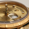 Rolex Day-Date 18248 18K Yellow Gold Champagne Diamond Dial Bark Bezel & Bracelet Second Hand Watch Collectors 4