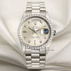 Rolex Day-Date 18346 Platinum Diamond Bezel Silver Diamond Dial Second Hand Watch Collectors 1