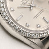 Rolex Day-Date 18346 Platinum Diamond Bezel Silver Diamond Dial Second Hand Watch Collectors 6