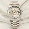 Rolex Day-Date 18389 18K White Gold Diamond Dial Bezel Shoulders Second Hand Watch Collectors 1