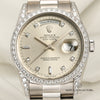 Rolex Day-Date 18389 18K White Gold Diamond Dial Bezel Shoulders Second Hand Watch Collectors 2