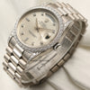 Rolex Day-Date 18389 18K White Gold Diamond Dial Bezel Shoulders Second Hand Watch Collectors 3