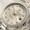 Rolex Day-Date 18389 18K White Gold Diamond Dial Bezel Shoulders Second Hand Watch Collectors 4