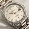 Rolex Day-Date 18389 18K White Gold Diamond Dial Bezel Shoulders Second Hand Watch Collectors 5