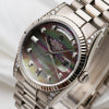 Rolex Day-Date 18K White Gold Black MOP Diamond Second Hand Watch Collectors 4