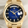 Rolex Day-Date 18K Yellow Gold Blue Degrading Diamind Dial Second Hand Watch Collectors 2
