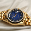Rolex Day-Date 18K Yellow Gold Blue Degrading Diamind Dial Second Hand Watch Collectors 5