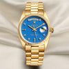 Rolex Day-Date 18K Yellow Gold Blue Diamond Dial Second Hand Watch Collectors 1