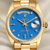 Rolex Day-Date 18K Yellow Gold Blue Diamond Dial Second Hand Watch Collectors 2