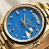 Rolex Day-Date 18K Yellow Gold Blue Diamond Dial Second Hand Watch Collectors 4