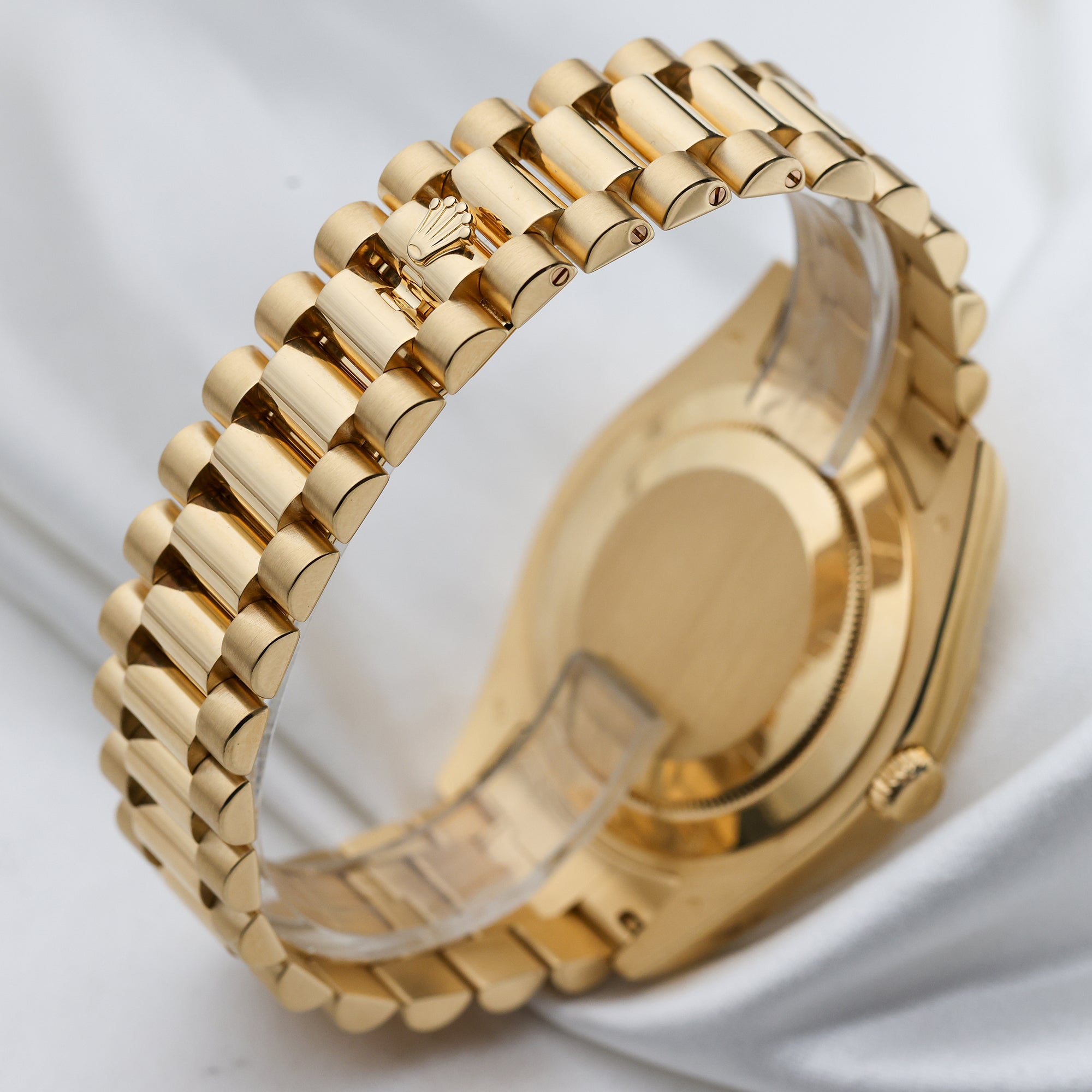 Rolex Day-Date 18K Yellow Gold Ruby & Diamond Champagne Second hand Watch collectors 8