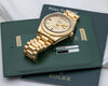 Rolex Day-Date 18K Yellow Gold Ruby & Diamond Champagne Second hand Watch collectors 9
