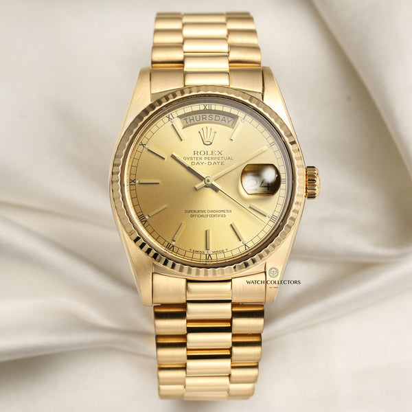 Rolex Day-Date 18K Yellow Gold Second Hand Watch Collectors 1