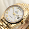 Rolex Day-Date 18K Yellow Gold White Roman Dial Second Hand Watch Collectors 4