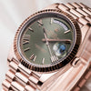 Rolex Day-Date 228235 18K Rose Gold Olive Green Dial Second Hand Watch Collectors 4