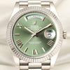 Rolex Day-Date 41 18K White Gold Green Olive Dial Second Hand Watch Collectors 2