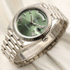 Rolex Day-Date 41 18K White Gold Green Olive Dial Second Hand Watch Collectors 3