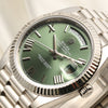 Rolex Day-Date 41 18K White Gold Green Olive Dial Second Hand Watch Collectors 4