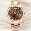 Rolex Day-Date II 218235 18K Rose Gold Chocolate Dial Second Hand Watch Collectors 1