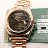 Rolex Day-Date II 218235 41mm 18K Rose Gold Bronze Wave Dial Second Hand Watch Collectors 11