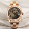 Rolex Day-Date II 218235 41mm 18K Rose Gold Bronze Wave Dial Second Hand Watch Collectors 1