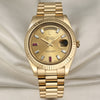 Rolex-Day-Date-II-218238-Champagne-Ruby-Diamond-Dial-18K-Yellow-Gold-Second-Hand-Watch-Collectors-1