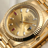 Rolex Day-Date II 218238 Champagne Ruby Diamond Dial 18K Yellow Gold Second Hand Watch Collectors 4