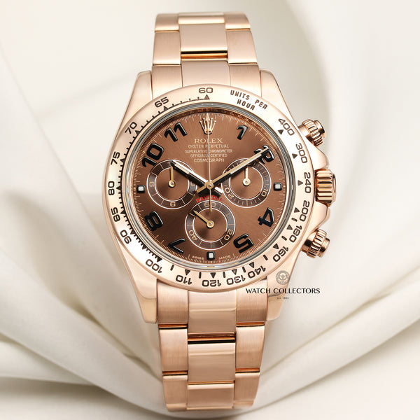 Rolex Daytona 116505 18K Rose Gold Chocolate Dial Second Hand Watch Collectors 1