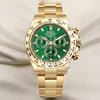 Rolex Daytona 116508 18K Yellow Gold Green Dial Second Hand Watch Collectors 1