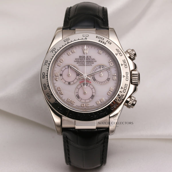 Rolex-Daytona-116519-18K-White-Gold-Pink-MOP-Second-Hand-Watch-Collectors-1