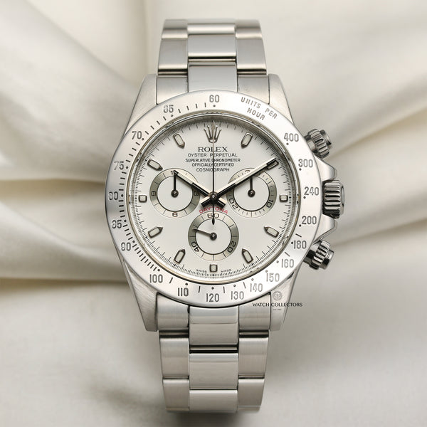 Rolex Daytona 116520 White Dial Stainless Steel Second Hand Watch Collectors 1