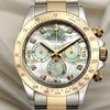 Rolex Daytona 116523 Steel & Gold Mop Diamond Dial Second Hand Watch Collectors 2