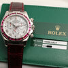 Rolex Daytona 116589-SALV 18K White Gold Ruby Baguette Bezel Meteorite Dial Second Hand Watch Collectors 11