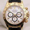 Rolex Daytona 16518 18 Yellow Gold Inverted Six Zenith Movement Second Hand Watch Collectors 2