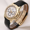 Rolex Daytona 16518 18k Yellow Gold Inverted 6 Black Leather Strap Second Hand Watch Collectors 3