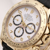 Rolex Daytona 16518 18k Yellow Gold Inverted 6 Black Leather Strap Second Hand Watch Collectors 4