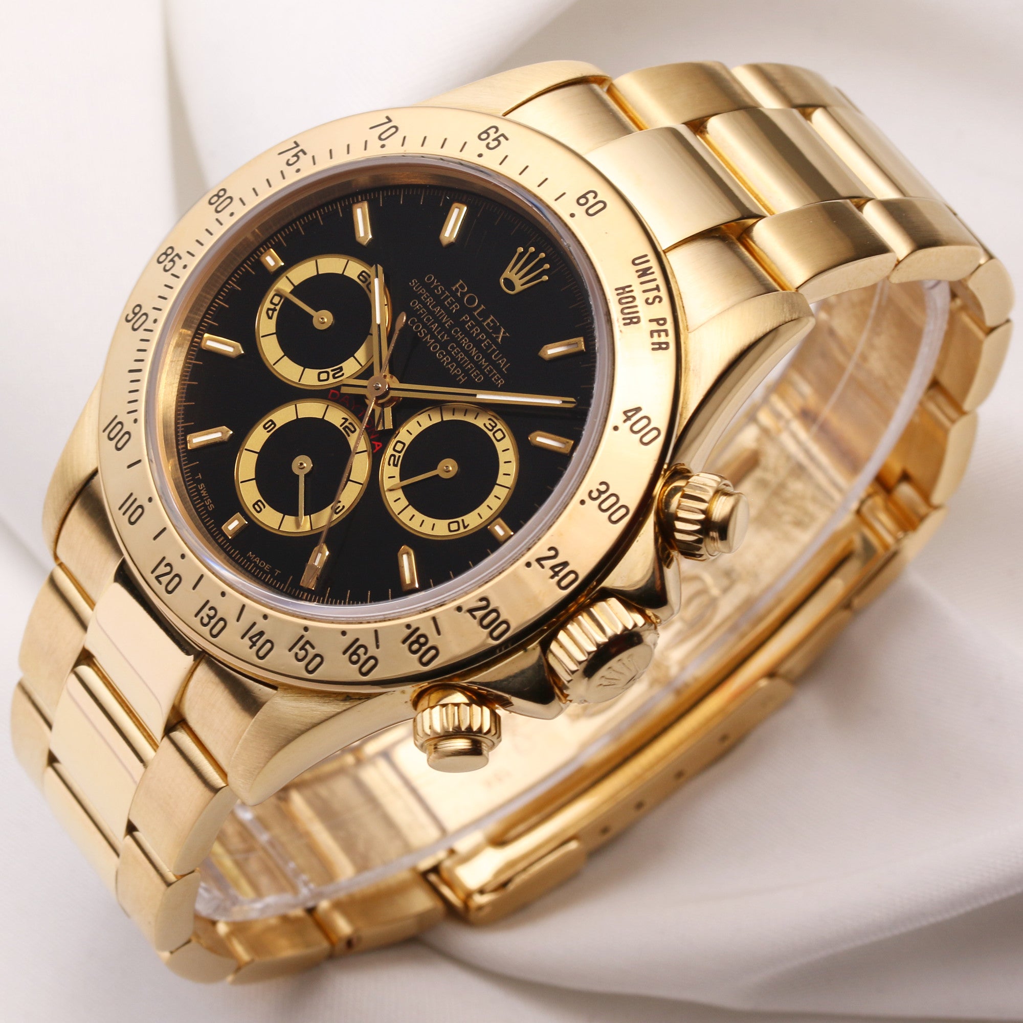 Rolex Daytona 16528 18K Yellow Gold Black Dial Zenith Movement Second Hand Watch Collectors 3