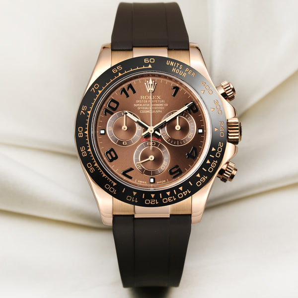 Rolex Daytona Ceramic Bezel Chocolate Dial 18K Rose Gold Second Hand Watch Collectors 1