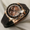 Rolex Daytona Ceramic Bezel Chocolate Dial 18K Rose Gold Second Hand Watch Collectors 3