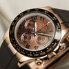 Rolex Daytona Ceramic Bezel Chocolate Dial 18K Rose Gold Second Hand Watch Collectors 4