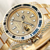 Rolex GMT Master II 116758SA Factory Set Diamond & Sapphire 18K Yellow Gold Second Hand Watch Collectors 4