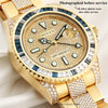 Rolex GMT Master II 116758SA Factory Set Diamond & Sapphire 18K Yellow Gold Second Hand Watch Collectors 6