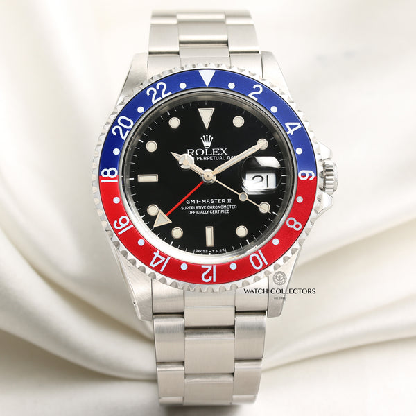 Rolex GMT-Master II 16710 Pepsi Stainless Steel Second Hand Watch Collectors 1