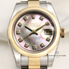 Rolex Lady DateJust 179163 Steel & Gold Smooth Bezel MOP Diamond Dial Second Hand Watch Collectors 2