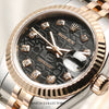 Rolex Lady DateJust 179171 Steel & 18K Rose Gold Black Jubilee Diamond Dial Second Hand Watch Collectors 4