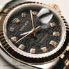 Rolex Lady DateJust 179171 Steel & 18K Rose Gold Black Jubilee Diamond Dial Second Hand Watch Collectors 6