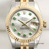 Rolex Lady DateJust 179173 Steel & Gold MOP Emerald Dial Second Hand Watch Collectors 2